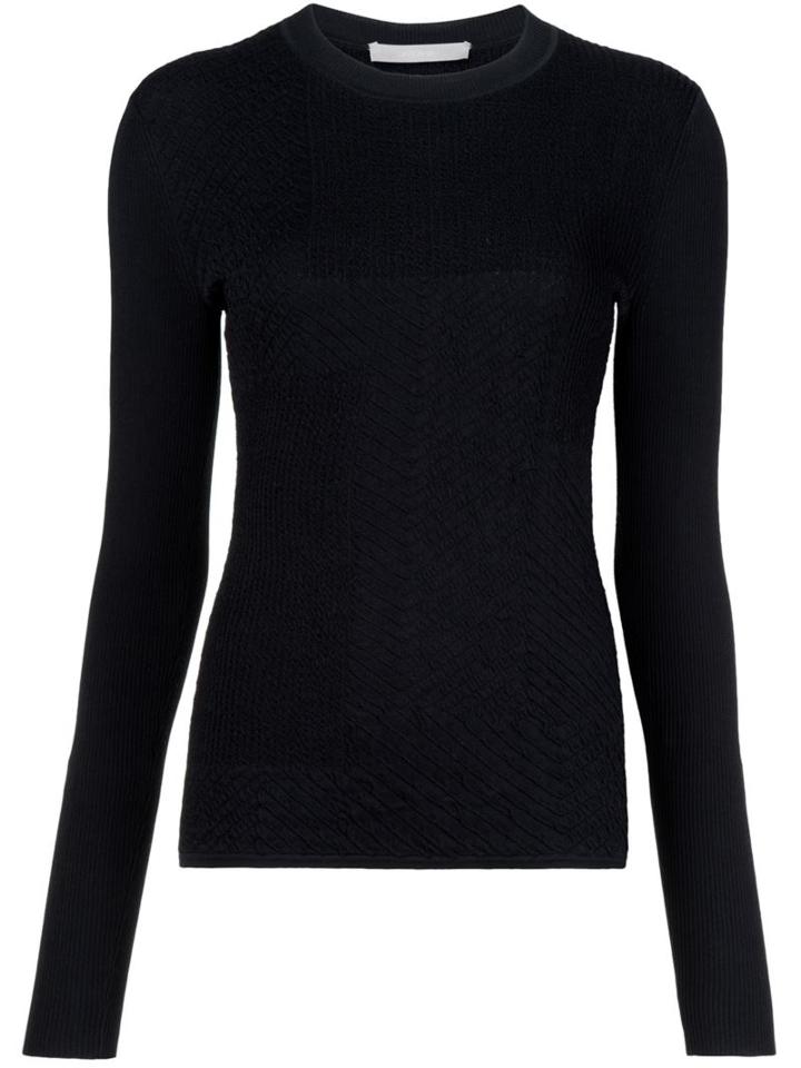 Jason Wu Ribbed Fine Knit Jumper, Women's, Size: Small, Black, Spandex/elastane/viscose