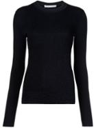 Jason Wu Ribbed Fine Knit Jumper, Women's, Size: Small, Black, Spandex/elastane/viscose