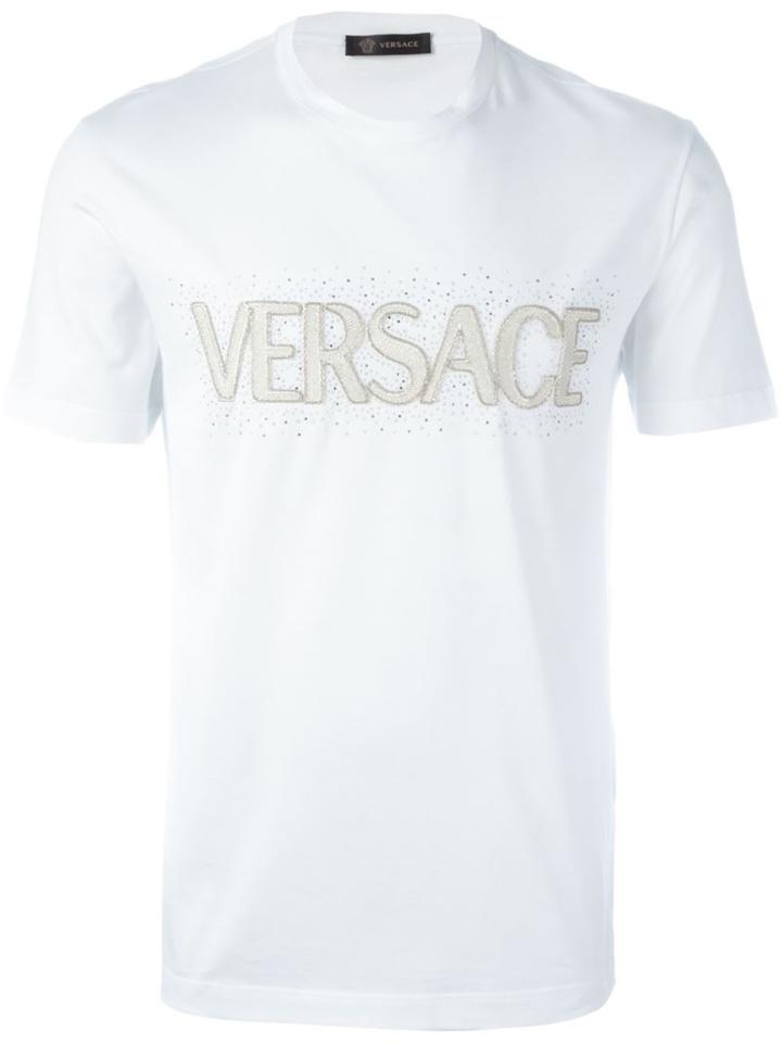 Versace Embroidered Logo Print T-shirt