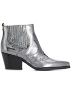 Sam Edelman Winona Western Boots - Silver