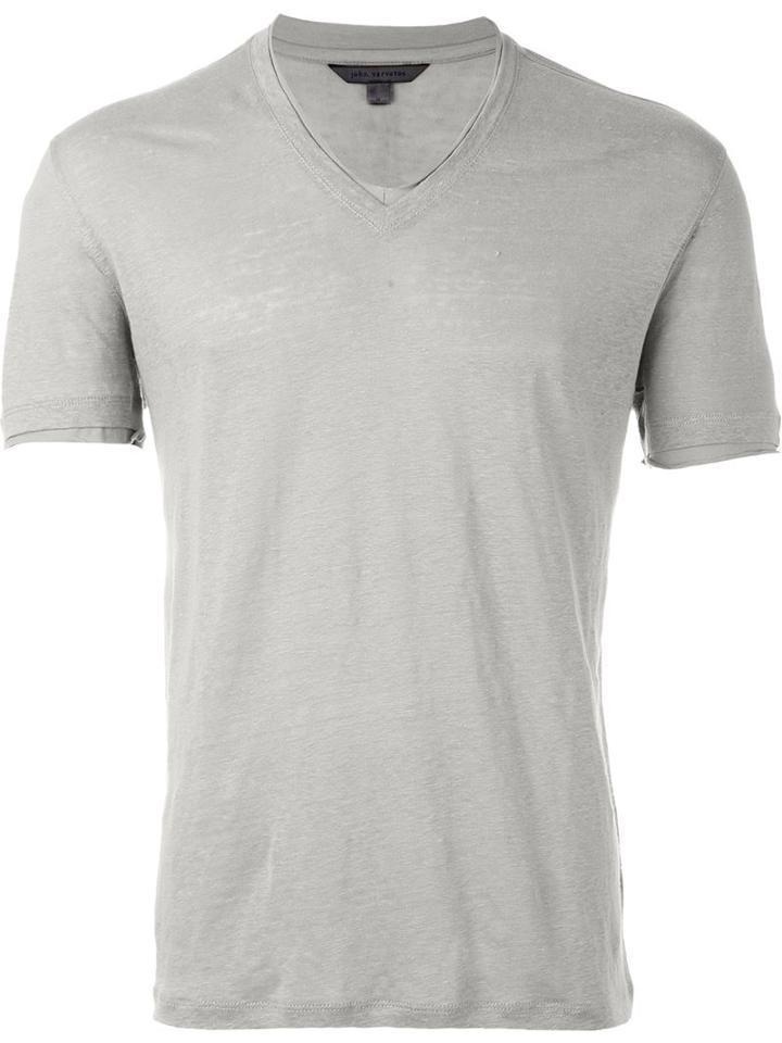 John Varvatos Trim Detail Slim Fit V Neck T-shirt