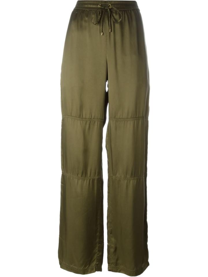 T By Alexander Wang Panelled Trousers, Women's, Size: 2, Green, Viscose