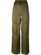 T By Alexander Wang Panelled Trousers, Women's, Size: 2, Green, Viscose