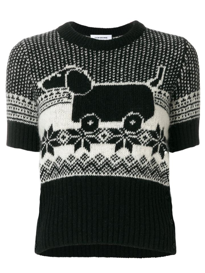 Thom Browne Hector Toy Icon Tweed Tee - Black