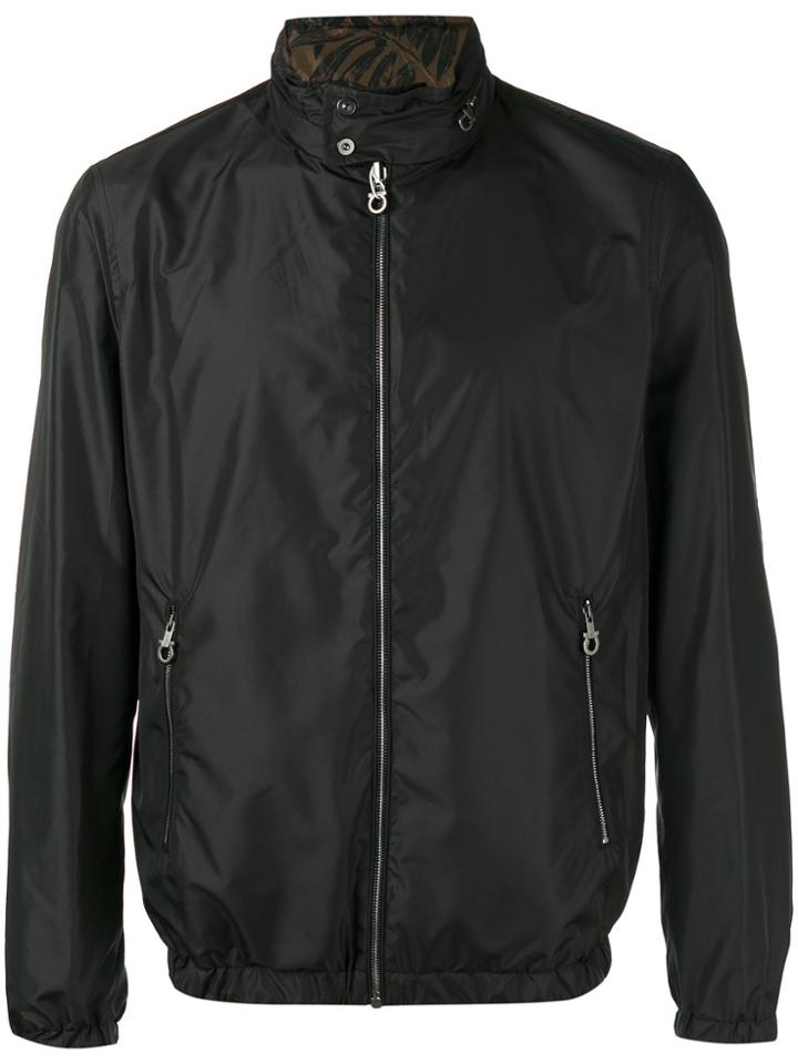 Salvatore Ferragamo Floral Interior Bomber Jacket - Black