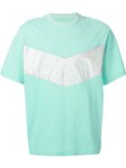 Juun.j Hologram Panel T-shirt, Men's, Size: 48, Green, Cotton/polyester