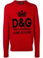 Dolce & Gabbana Logo Intarsia Jumper - Red