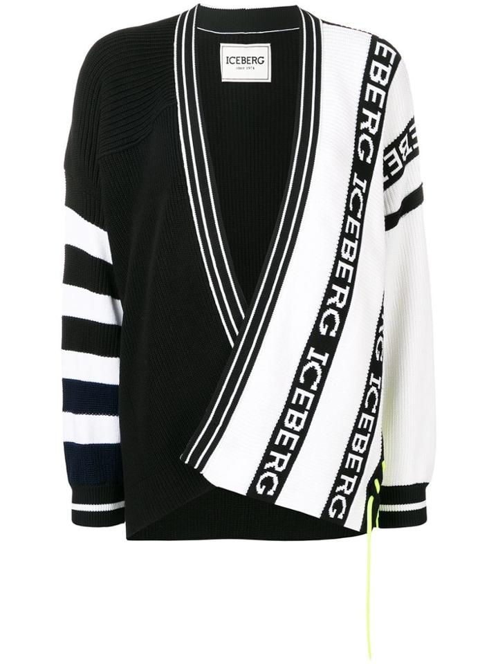 Iceberg Logo Knitted Cardigan - Black