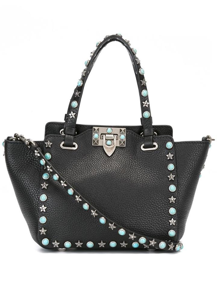 Valentino Valentino Garavani Tiny 'rockstud Rolling' Trapeze Tote, Women's, Black