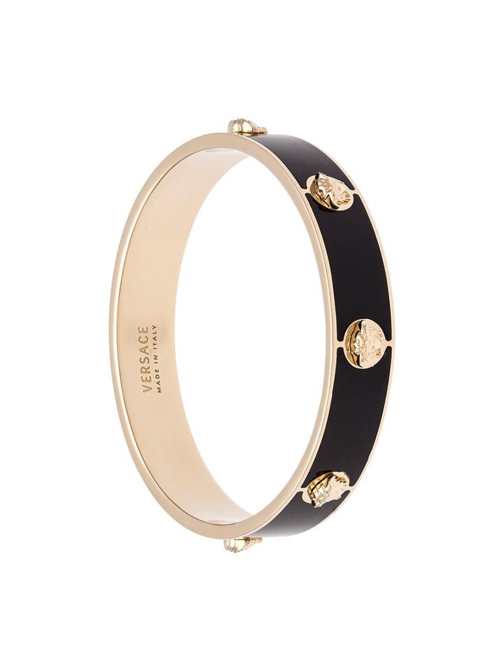 Versace Medusa Stud Bangle, Women's, Metallic