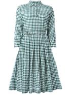 Aspesi Checked Shirt Dress, Women's, Size: 44, Green, Cotton/polyurethane
