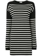 Saint Laurent Marinière Striped Sweatshirt Dress - Black