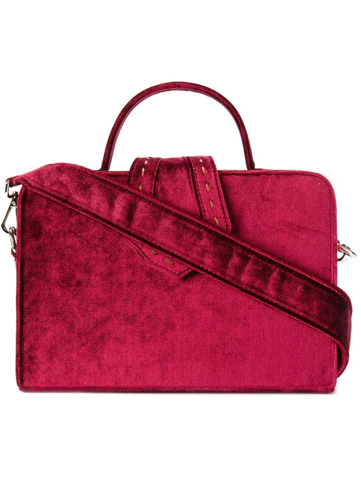 Mehry Mu - Velvet Box Tote - Women - Leather/polyester - One Size, Pink/purple, Leather/polyester