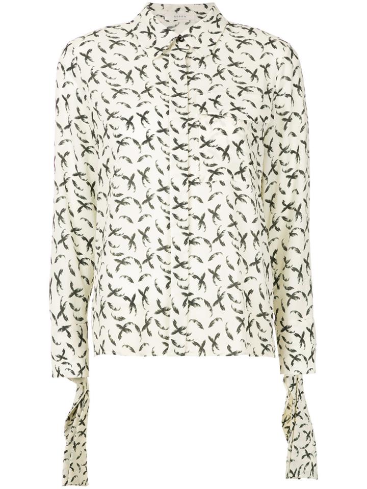 Aeron Feather Print Shirt - White