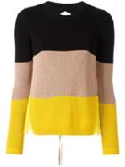 No21 Round Neck Jumper, Women's, Size: 38, Yellow, Cotton/silk