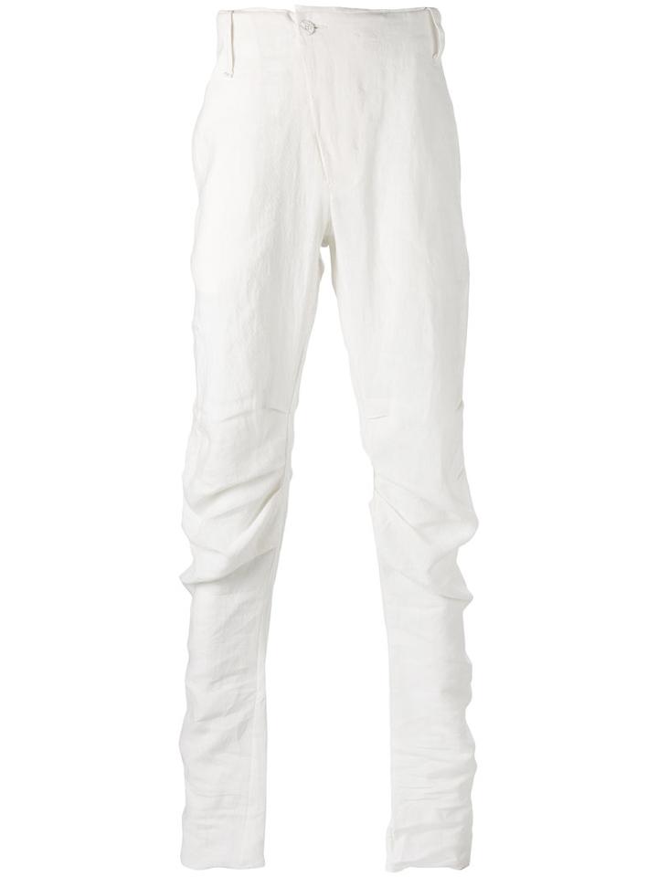 Lost & Found Ria Dunn - Pleat Seam Tapered Trousers - Men - Cotton/hemp - M, White, Cotton/hemp