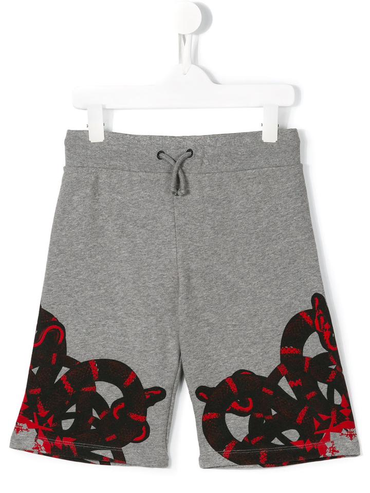 Marcelo Burlon County Of Milan Kids Snake Print Shorts, Boy's, Size: 8 Yrs, Grey