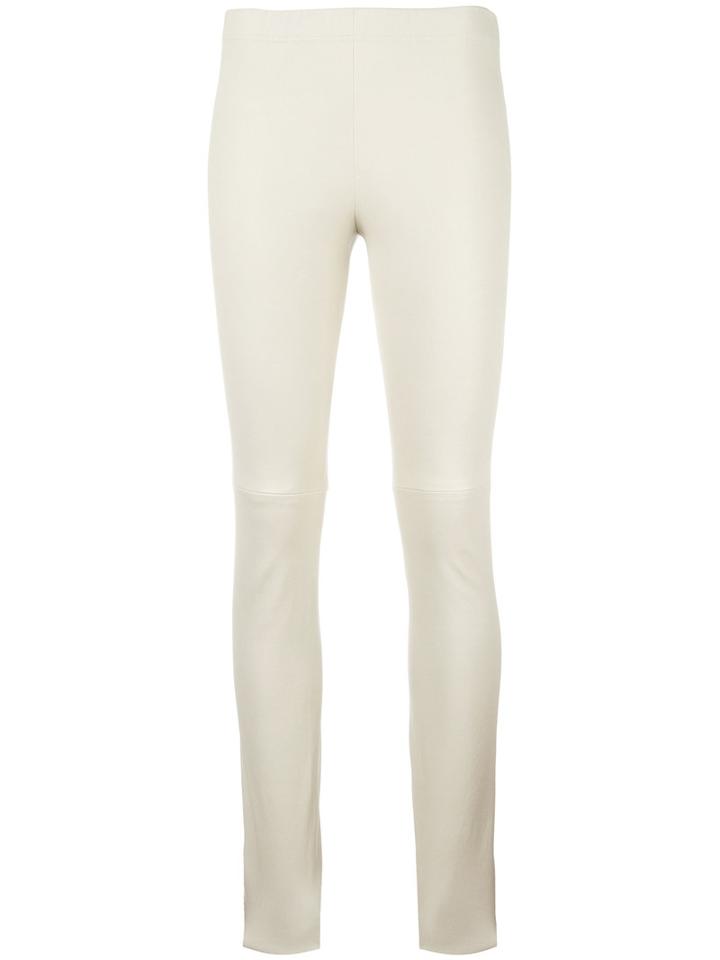 Plein Sud - Slim-fit Trousers - Women - Leather - 40, Women's, Nude/neutrals, Leather