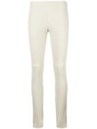 Plein Sud - Slim-fit Trousers - Women - Leather - 40, Women's, Nude/neutrals, Leather