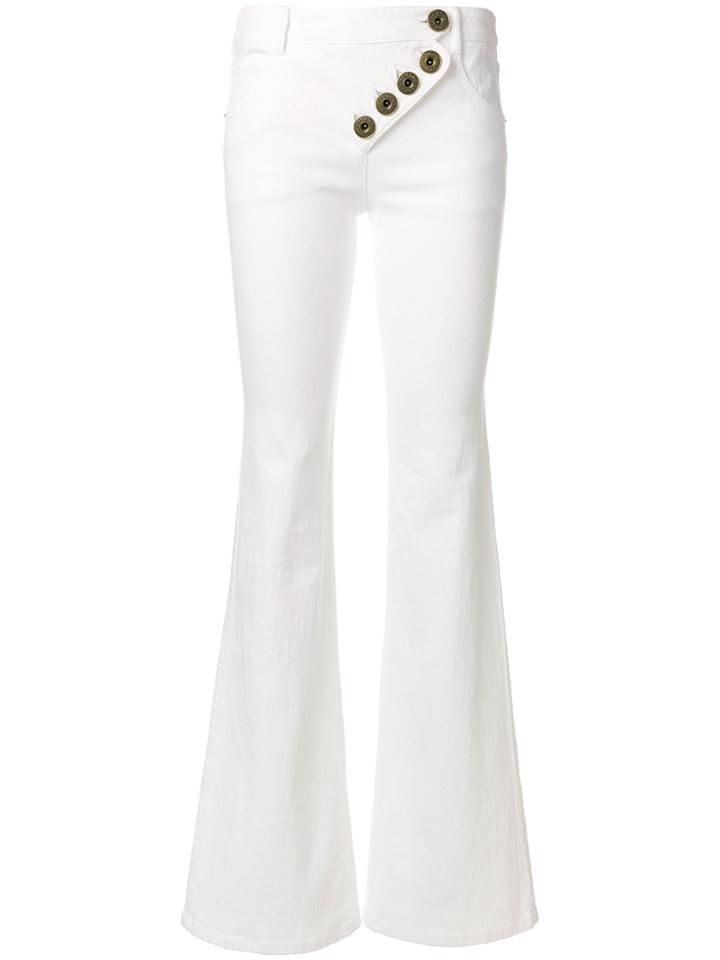Chloé Asymmetric Flared Jeans - White