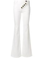 Chloé Asymmetric Flared Jeans - White