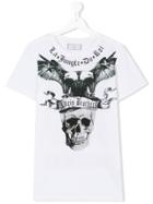 Philipp Plein Junior Teen Branded Skull Print T-shirt - White