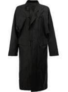 The Soloist - Asymmetric Long Coat - Men - Silk/lamb Skin - 48, Black, Silk/lamb Skin