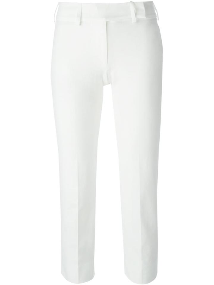 Piazza Sempione Slim Fit Cropped Trousers, Women's, Size: 44, White, Cotton/spandex/elastane