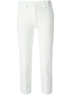 Piazza Sempione Slim Fit Cropped Trousers, Women's, Size: 44, White, Cotton/spandex/elastane