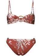 Zimmermann Reversible Tropical Print Bikini Top - Brown
