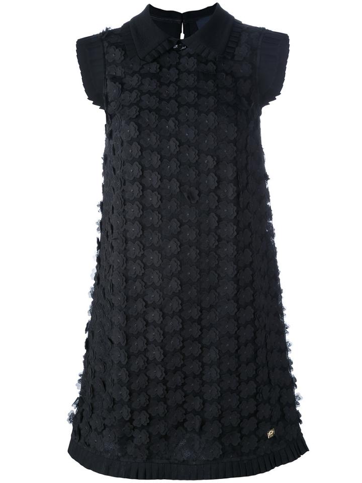 Cavalli Class Flower Embellished Dress, Women's, Size: 42, Black, Polyester/acetate