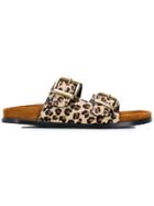 Avec Modération Vail Leopard Print Fussbett Sandals - Brown