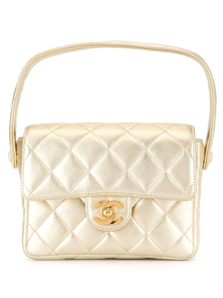 Chanel Pre-owned Quilted Mini Hand Bag - Gold