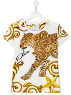 Philipp Plein Kids Leopard Print T-shirt, Boy's, Size: 14 Yrs, White