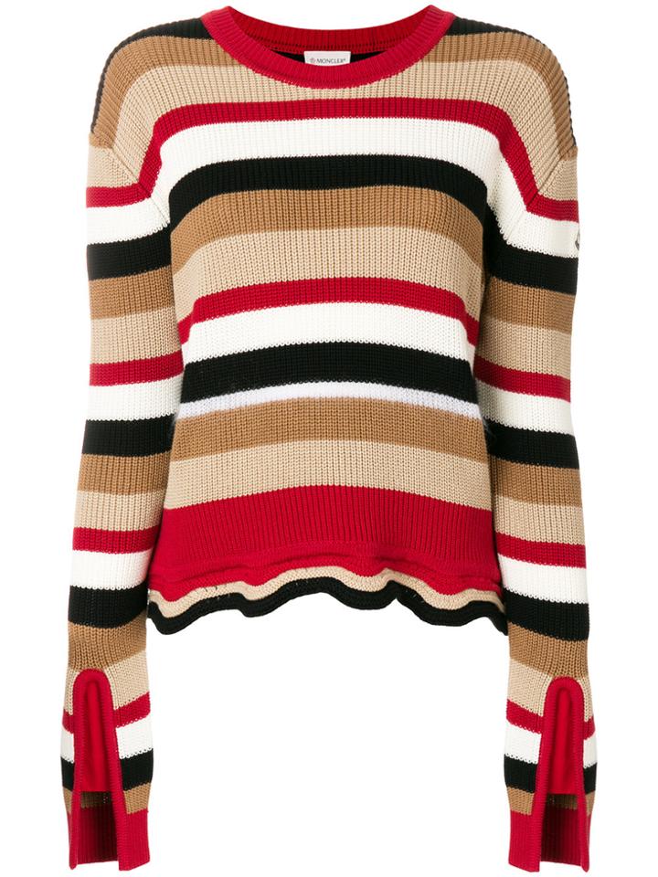 Moncler Striped Frill-trim Sweater - Multicolour