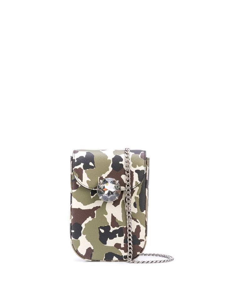 Miu Miu Camouflage Purse On A Chain - Green