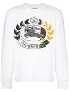 Burberry Logo Embroidered Jumper - White