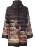 Etro Paisley Print Padded Jacket, Women's, Size: 44, Black, Polyester/nylon/feather Down
