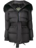 Mr & Mrs Italy Short Fur Trim Hood Parka - Black