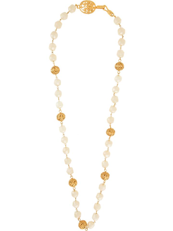 Chanel Vintage Pearl Oriental Necklace - White