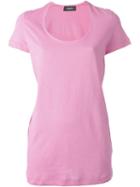 Dsquared2 Scoop Neck T-shirt, Women's, Size: S, Pink/purple, Cotton/linen/flax
