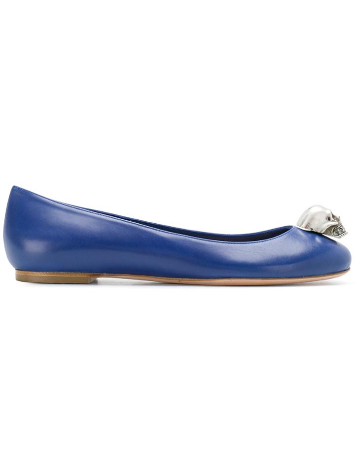 Alexander Mcqueen Skull Ballerinas - Blue