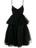 Brognano Flared Tulle Dress - Black