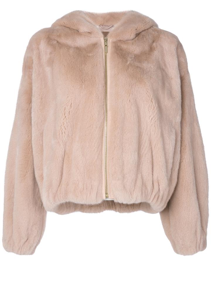 Liska Zipped Hooded Jacket - Nude & Neutrals