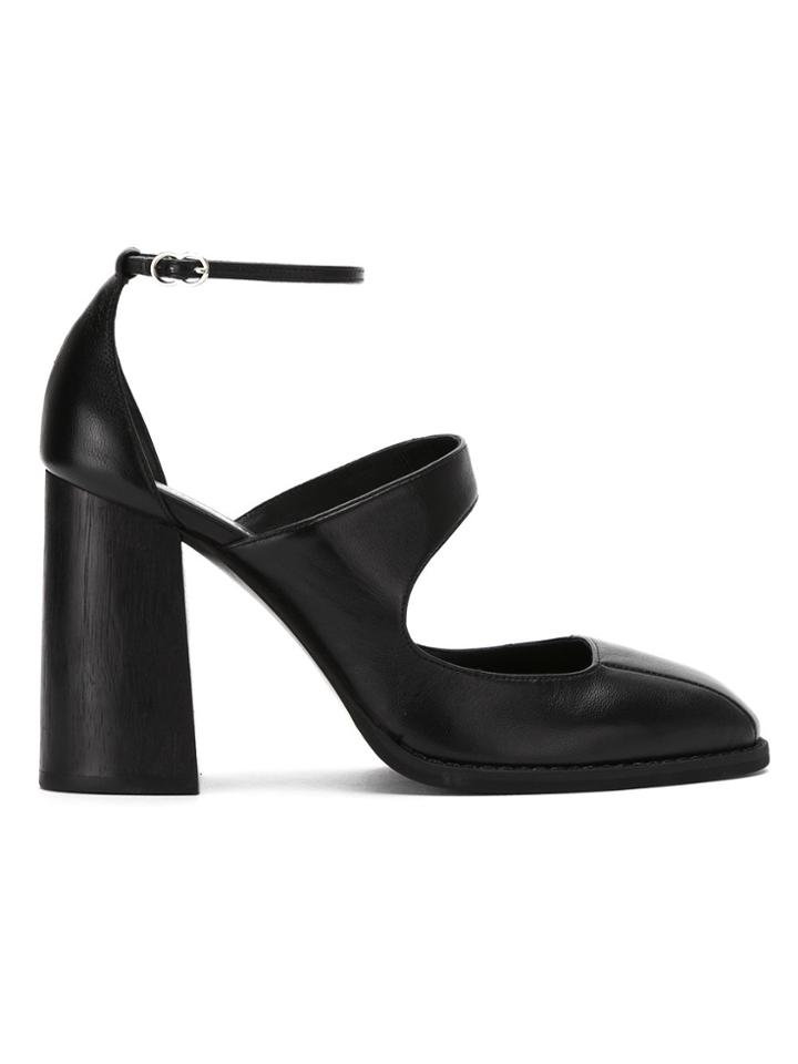 Studio Chofakian Leather Cut Out Pumps - Black