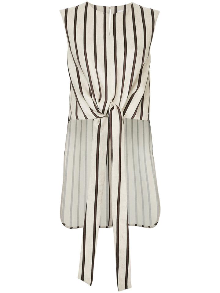 Astraet Striped Tie Detail Blouse - Brown