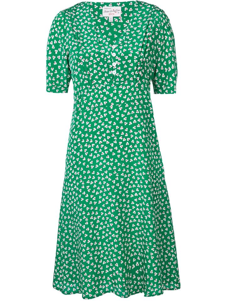 Harley Viera Newton Printed V-neck Dress - Green