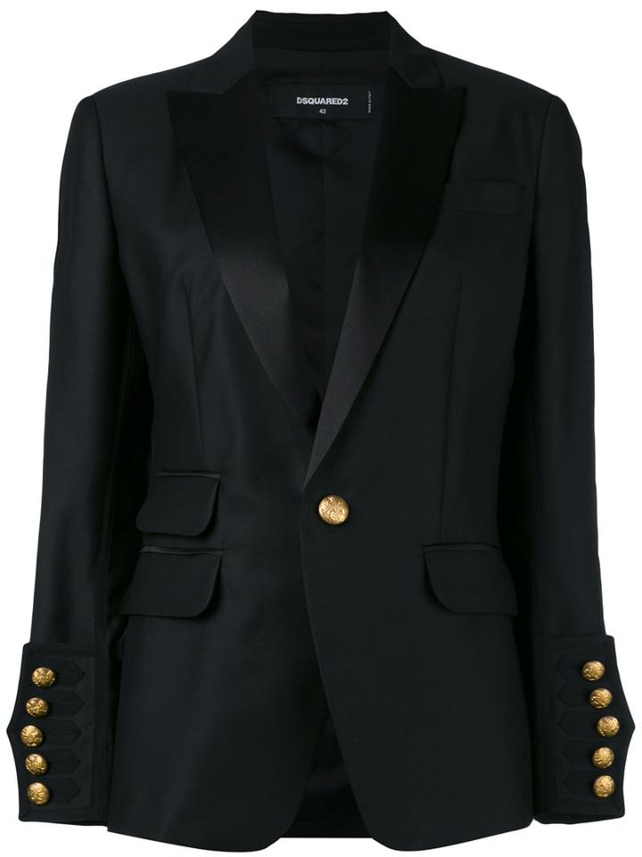 Dsquared2 - Classic Blazer - Women - Silk/polyester/viscose/virgin Wool - 44, Black, Silk/polyester/viscose/virgin Wool