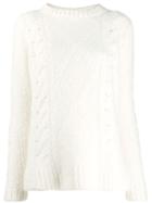 The Elder Statesman Relaxed-fit Cable-knit Jumper - White
