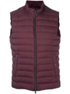 Herno Padded Vest, Men's, Size: 56, Red, Polyamide/polyurethane/feather Down
